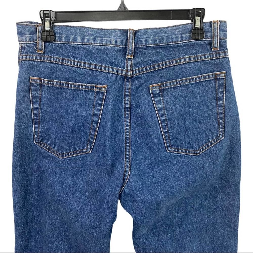 Vintage Bill Blass Flower Embroidered High Rise Blue Jeans Size 8 Petite — image 7 of 8